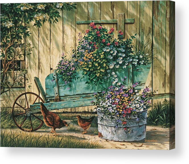 Michael Humphries Acrylic Print featuring the painting Spring Social by Michael Humphries