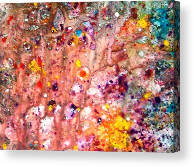 Red Acrylic Print featuring the painting Star Dust by Manjiri Kanvinde