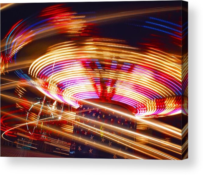 Carnival Ride Acrylic Print featuring the photograph Star Spangled Lights by Shannon Beck-Coatney