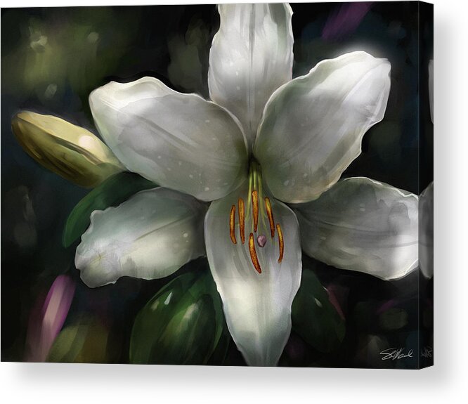Stargazer Lily Acrylic Print featuring the mixed media Stargazer by Steve Goad