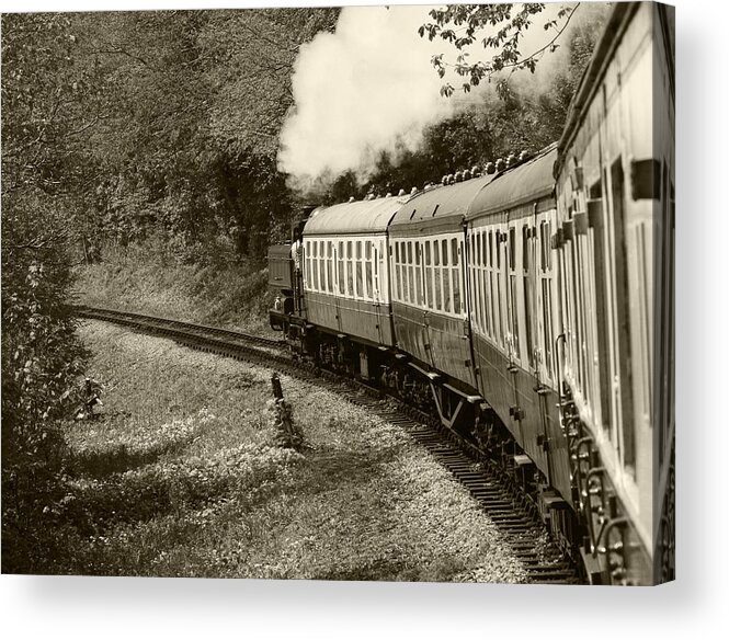 Train Acrylic Print featuring the photograph Full steam ahead by Sue Leonard