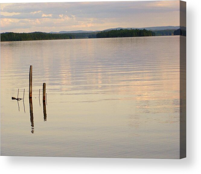 Lake Acrylic Print featuring the photograph still - Gowganda lake by Meagan Visser