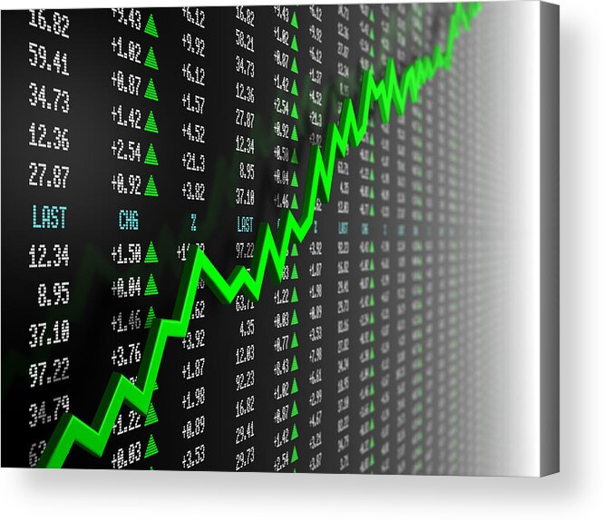 Financial Figures Acrylic Print featuring the photograph Stock market data with uptrend vector by Sitox