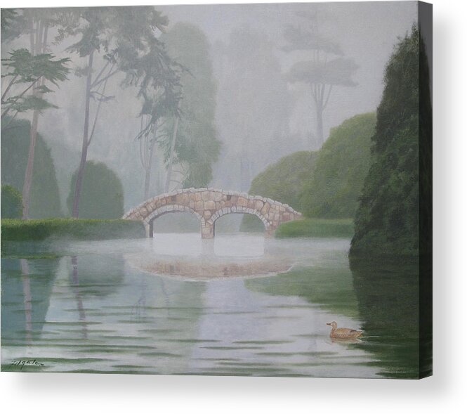 San Francisco Acrylic Print featuring the painting Stone Bridge by Leonard Filgate