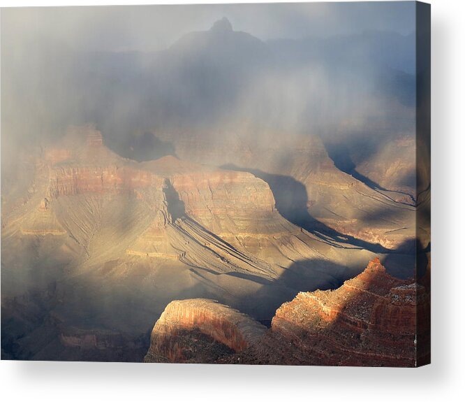 Grand Canyon National Park Acrylic Print featuring the photograph Storm over the Grand Canyon by Laurel Powell