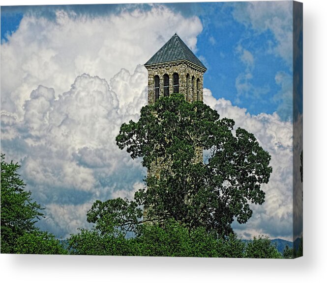 Luray Singing Tower Acrylic Print featuring the photograph Stormy Luray Singing Tower by Lara Ellis