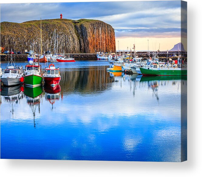Europe Acrylic Print featuring the photograph Stykkisholmur Harbor by Alexey Stiop