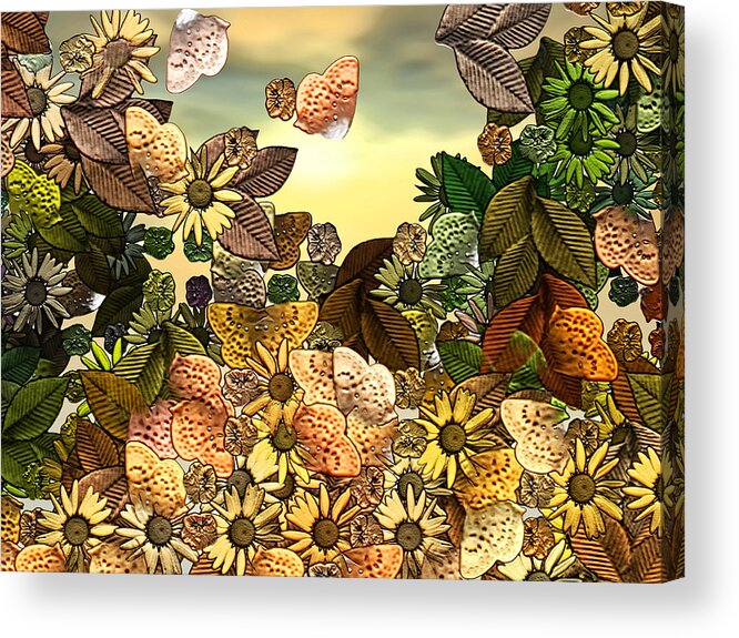Garden Acrylic Print featuring the digital art Sunday Garden by Wendy J St Christopher