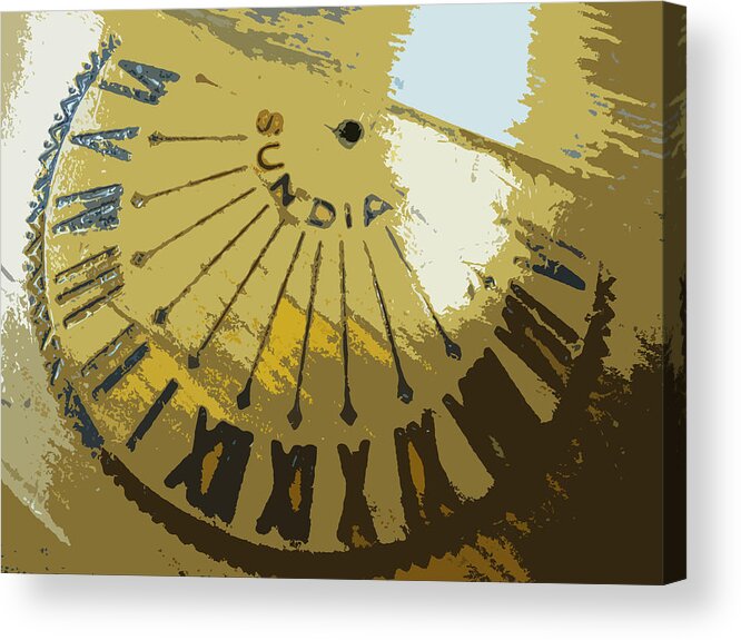 Sundial Acrylic Print featuring the digital art Sundial by Lovina Wright