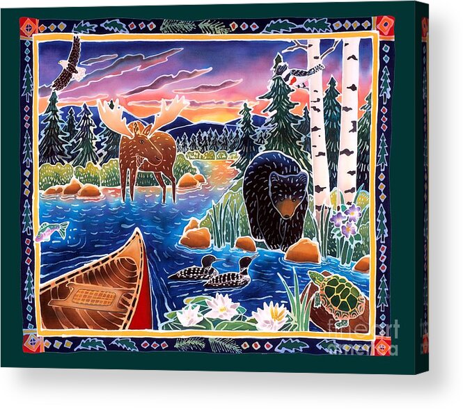 Bear Acrylic Print featuring the painting Sunrise at Bear Lake by Harriet Peck Taylor