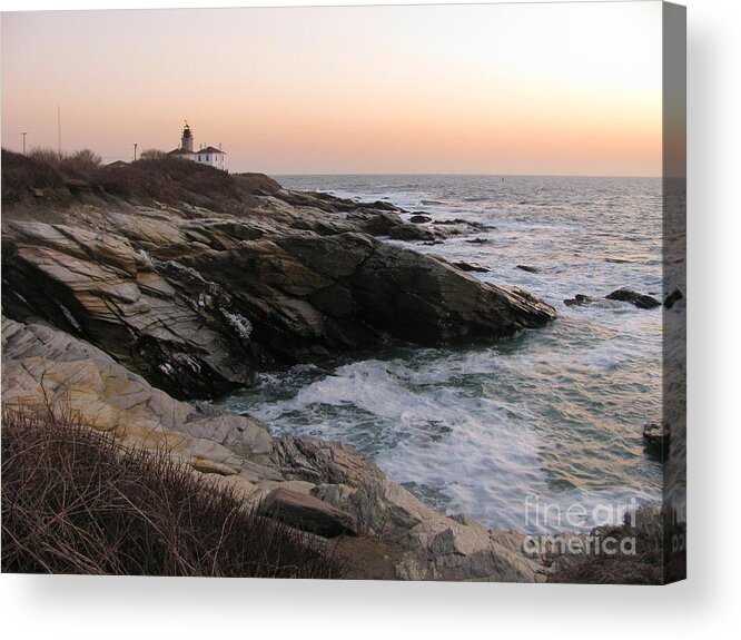 Sunset Acrylic Print featuring the photograph Sunset at Beavertail by Lili Feinstein