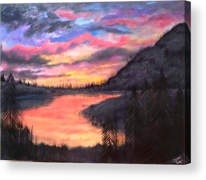 Sunset Mountains Acrylic Print By Janis Vanmeter