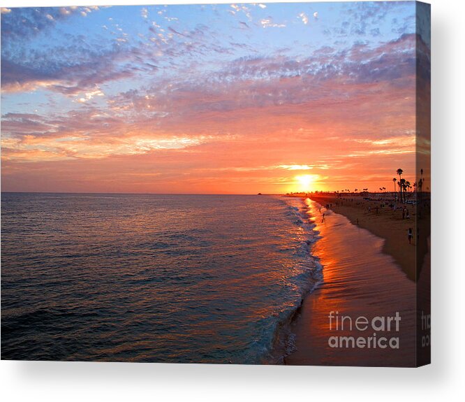 Sunset Acrylic Print featuring the photograph Sunset On Balboa by Kelly Holm