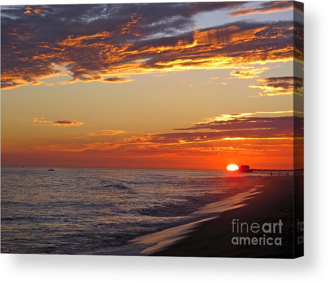 Sunset Acrylic Print featuring the photograph Sunset On Newport Beach by Kelly Holm