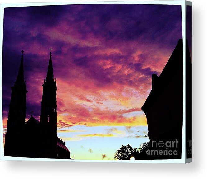 Sunset Acrylic Print featuring the photograph Sunset on the Basilica by Garren Zanker