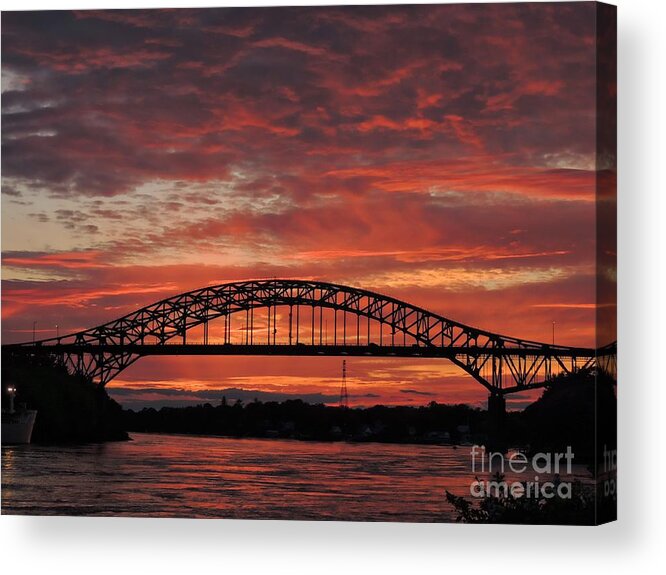 Waterscape Acrylic Print featuring the photograph Sunset On The Piscataqua     by Marcia Lee Jones