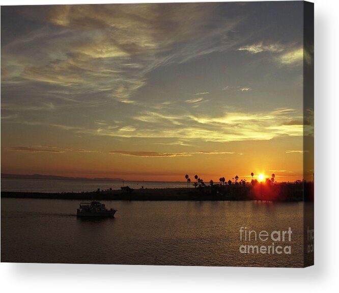 Ocean Acrylic Print featuring the photograph Sunset Over Jetty Point by Kelly Holm