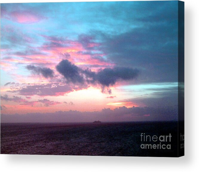 Romantic Sunset Acrylic Print featuring the photograph Sunset Over The Atlantic by Anita Lewis