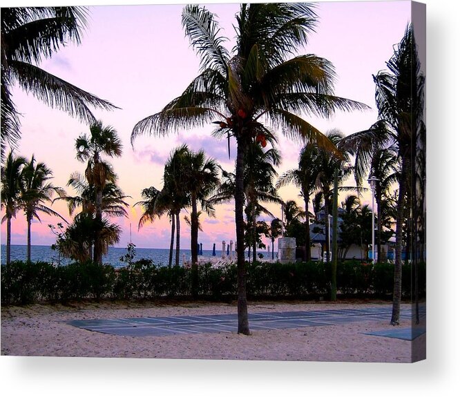 Hawaii Acrylic Print featuring the photograph Sunset Over Waikiki by Lori Strock