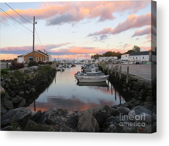 Sunset Acrylic Print featuring the photograph Sunset Over Wickford by Lili Feinstein