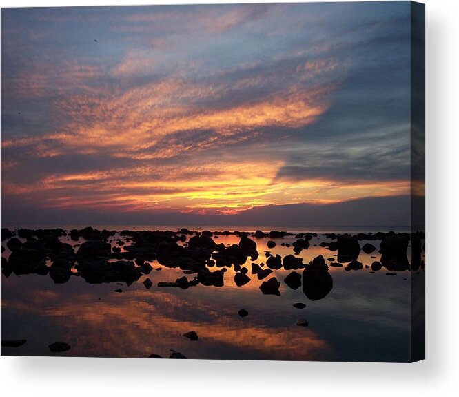 Sunset Acrylic Print featuring the photograph Sunset Reflections by Michelle Miron-Rebbe