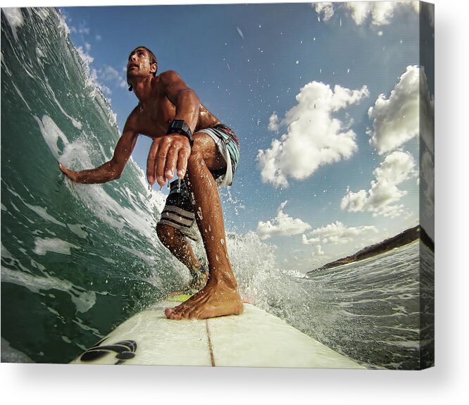 Surfing Acrylic Print featuring the photograph Surfer by Assaf Gavra