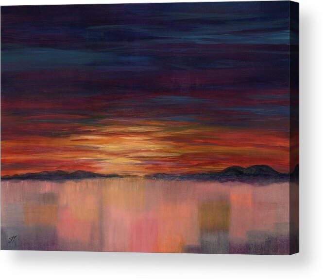 Sunset Acrylic Print featuring the painting Sweet Dreams by Listen To Your Horse