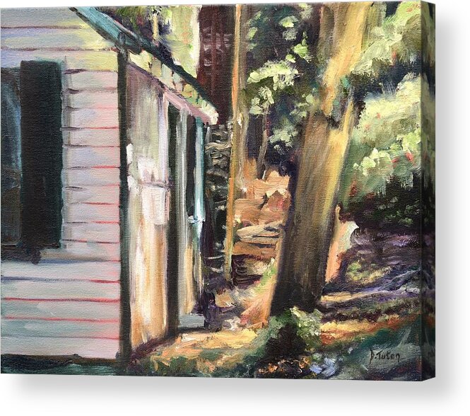 Cabin Acrylic Print featuring the painting Tara Loon by Donna Tuten
