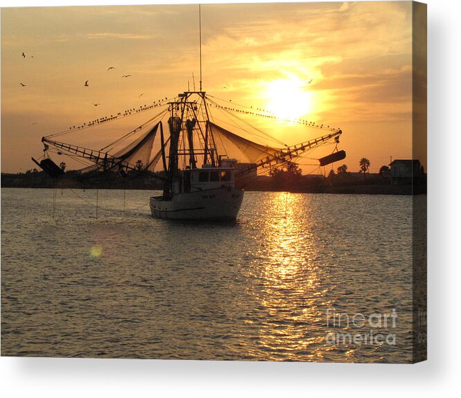 Fishing Trip Acrylic Print featuring the photograph Texas Shrimp Boat by Jimmie Bartlett