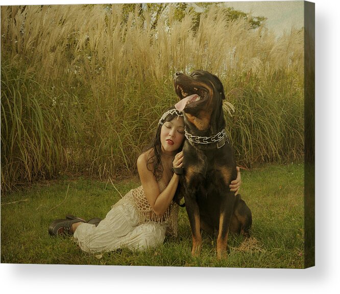 Portrait Acrylic Print featuring the photograph The Beauty And Beast by Mayumi Yoshimaru