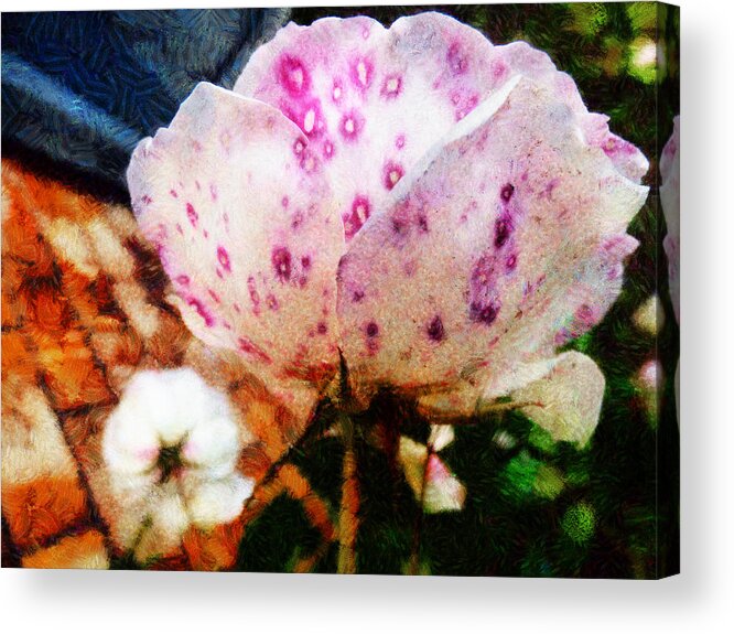 Mottled Acrylic Print featuring the digital art The Blemished Rose by Steve Taylor