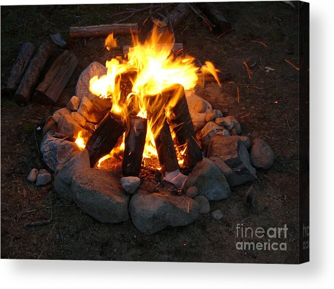 The Campfire Acrylic Print featuring the photograph The Campfire by Boon Mee