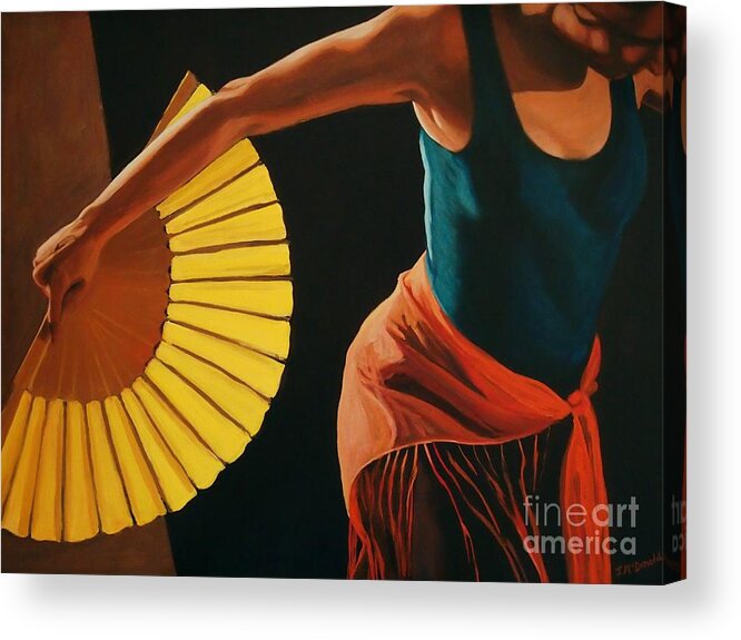 Dancer Painting Acrylic Print featuring the painting The Dance by Janet McDonald