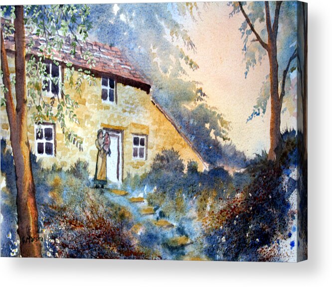 Landscape Acrylic Print featuring the painting The Dwelling at Hawnby by Glenn Marshall