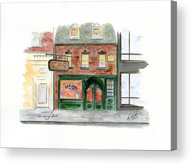 The Ear Inn Acrylic Print featuring the painting The Ear Inn by AFineLyne