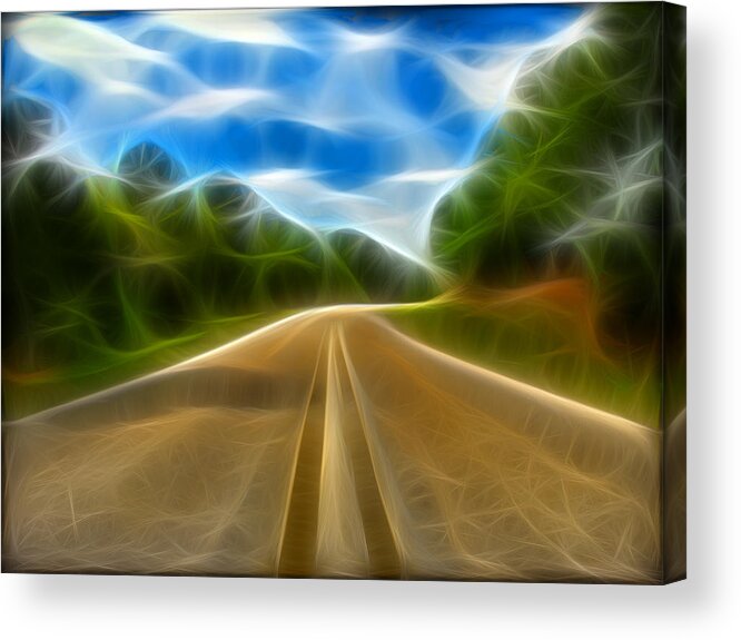 Road Acrylic Print featuring the digital art The Journey by Wendy J St Christopher