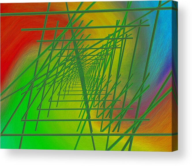 Abstract Acrylic Print featuring the digital art The Latticework 6 by Tim Allen