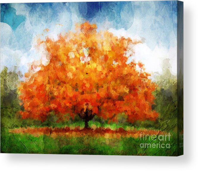 Tree Acrylic Print featuring the painting The Oak by Angelica Smith Bill