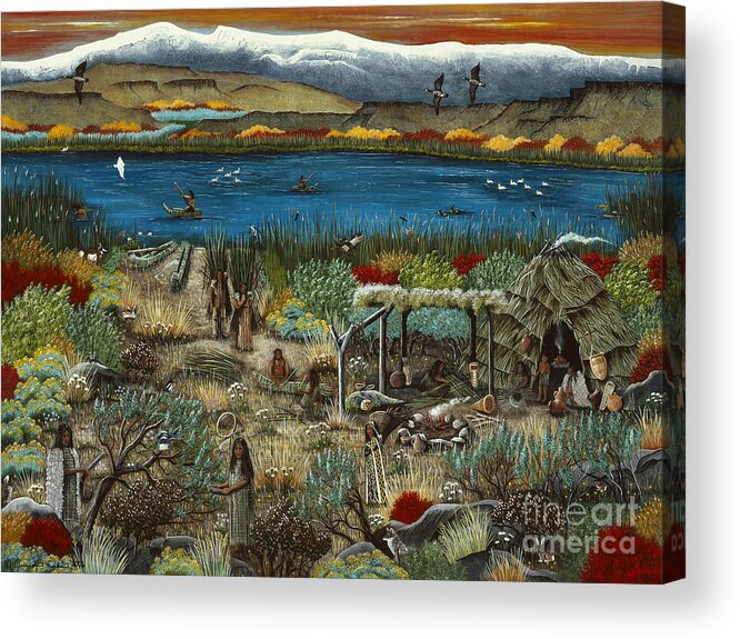 Paiute Acrylic Print featuring the painting The Oregon Paiute by Jennifer Lake