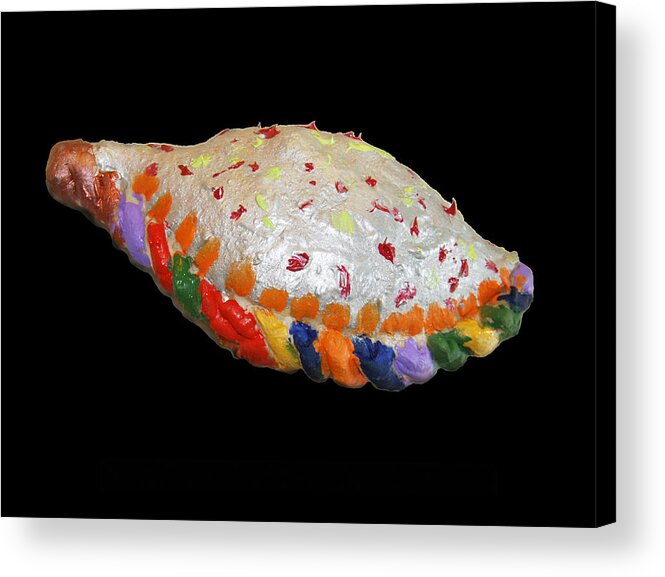 Pizza Acrylic Print featuring the sculpture The Painted Calzone by Bjorn Sjogren
