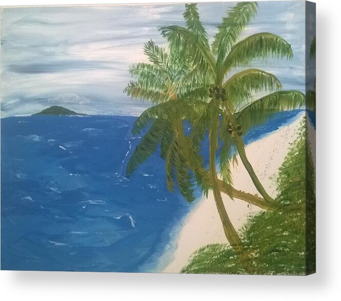 Palm Acrylic Print featuring the painting The palm by Patricia Wood