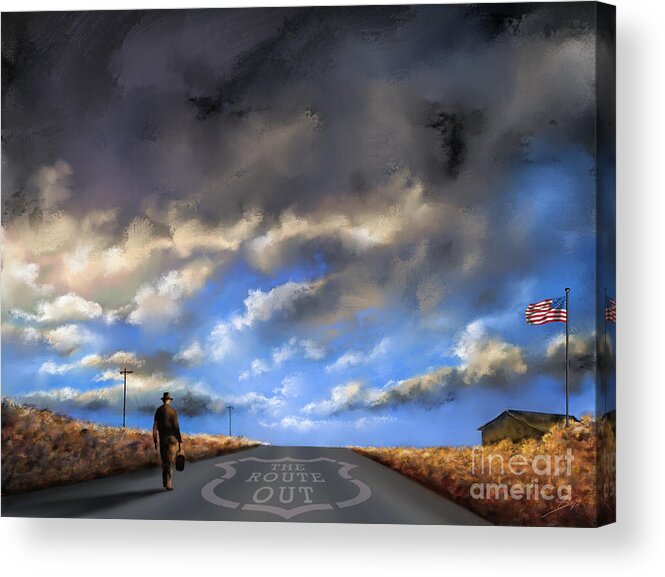 66 Acrylic Print featuring the painting The Route Out by Artificium -