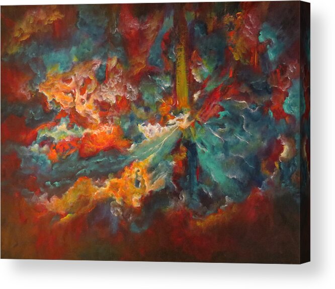 Abstract Acrylic Print featuring the painting The Source by Soraya Silvestri