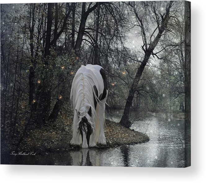 Equine Acrylic Print featuring the digital art The Thirst by Terry Kirkland Cook