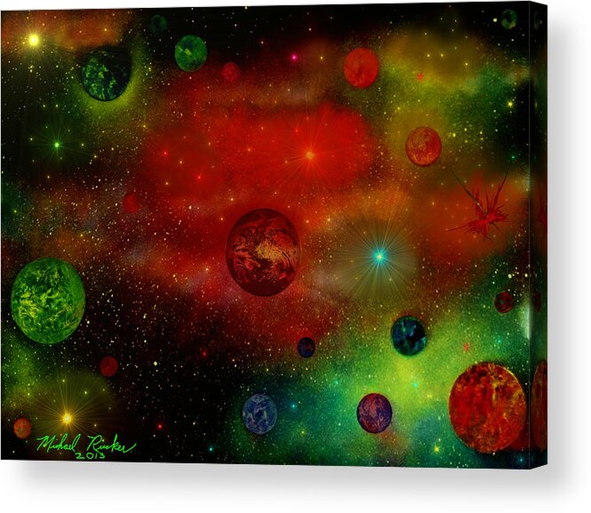 Universe Acrylic Print featuring the painting The Universe by Michael Rucker