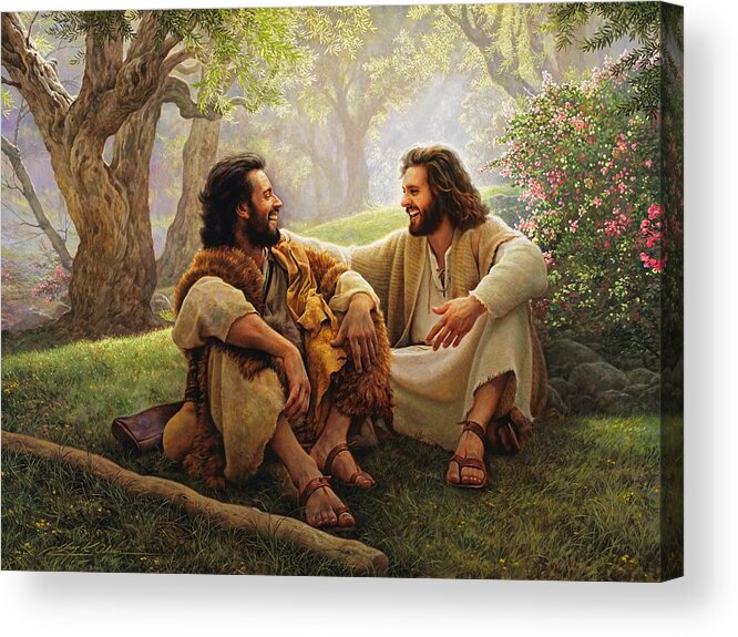 Jesus Acrylic Print featuring the painting The Way of Joy by Greg Olsen