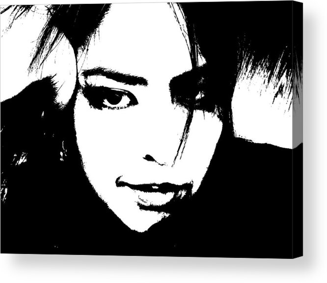 Black And White Photo Acrylic Print featuring the photograph Threshold Self Portrait by Zinvolle Art