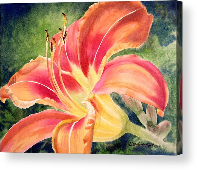 Flower Acrylic Print featuring the painting Tiger Lily by Lisa Pope