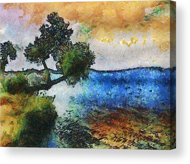 Medina Lake Acrylic Print featuring the digital art Time Well Spent - Medina Lake by Wendy J St Christopher