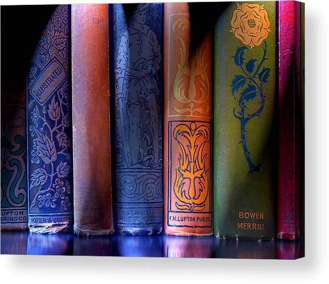 Vintage Books Acrylic Print featuring the photograph Time Worn by Michael Eingle